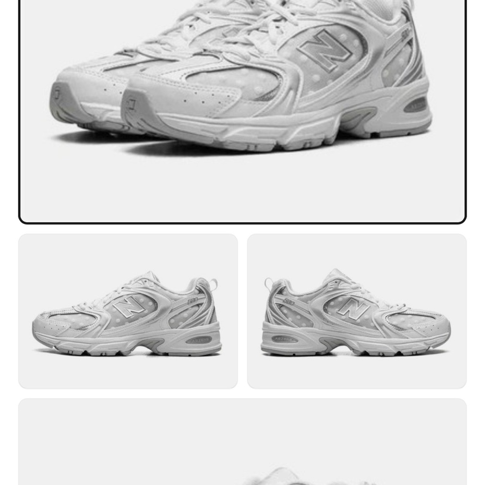 New Balance Mesh White Poka Dots Sneakers